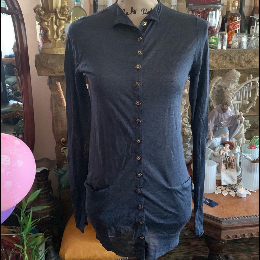 Marc by Marc Jacobs Navy Silk Cardigan